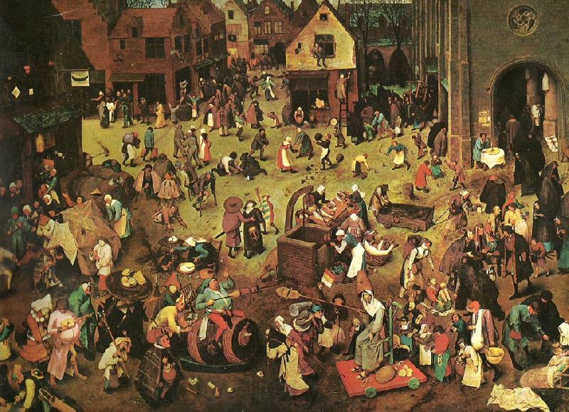 Pieter Bruegel fastlagens strid med fastan France oil painting art